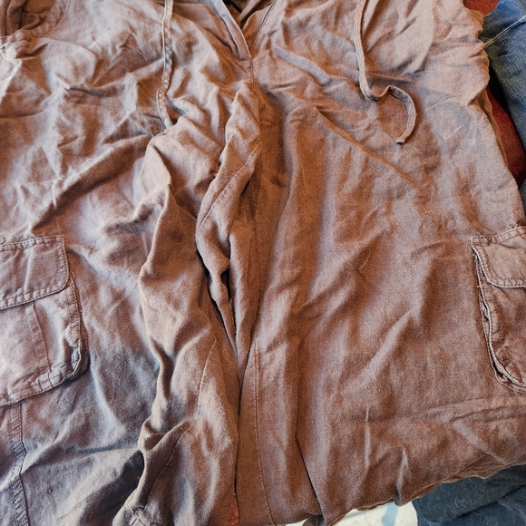 Lane Bryant Brown Linen Blend Cropped Pants - Picture 1 of 2
